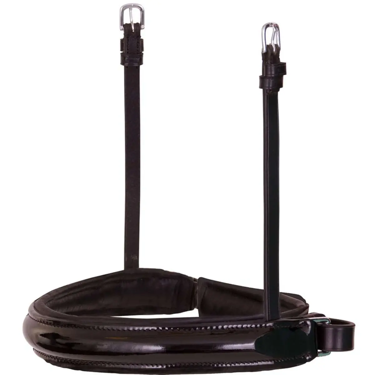 Br Neusriem Stang/Trens Lak Breed Rond Zwart/Zilver 1