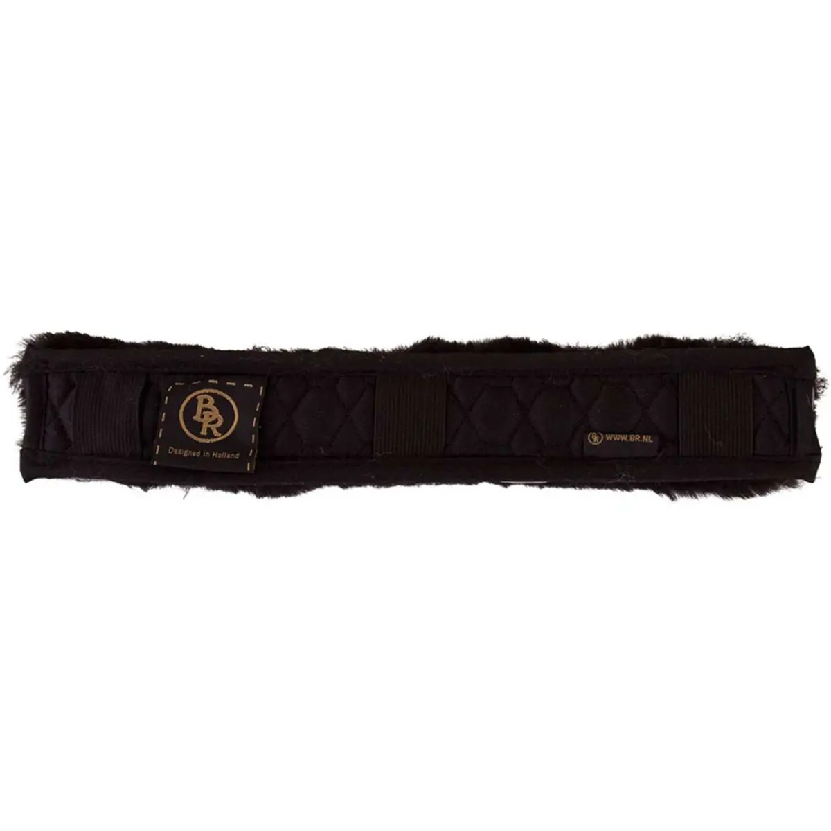 Br Hoofdriembeschermer Schapenvacht 32Cm Zwart/Zwart 1