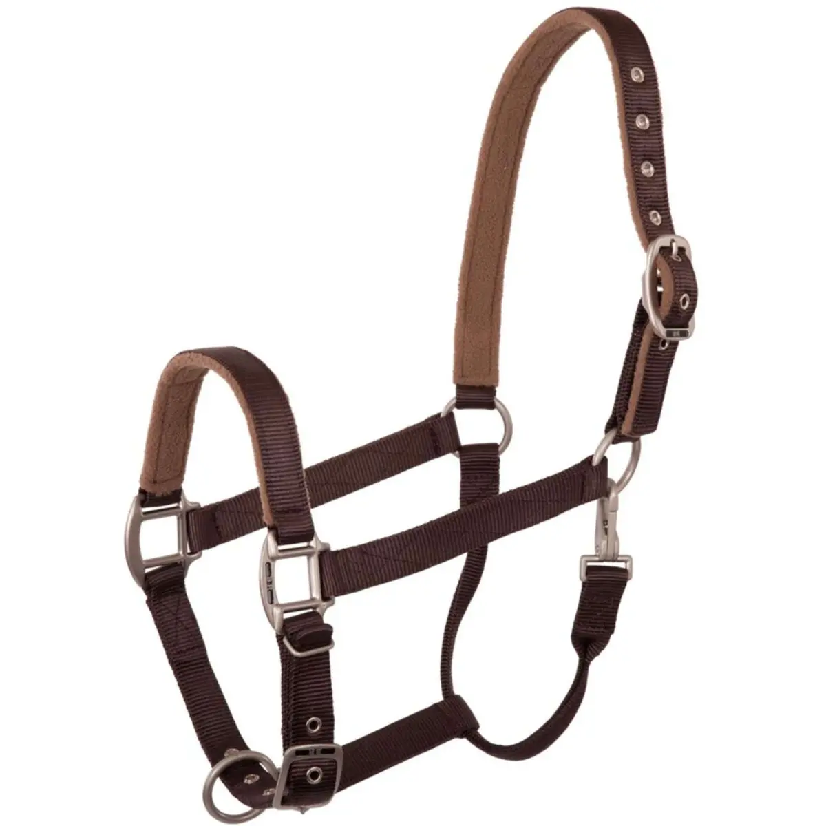 Br Halster Event Nylon Dubbel Verstelbaar Dark Choco 1