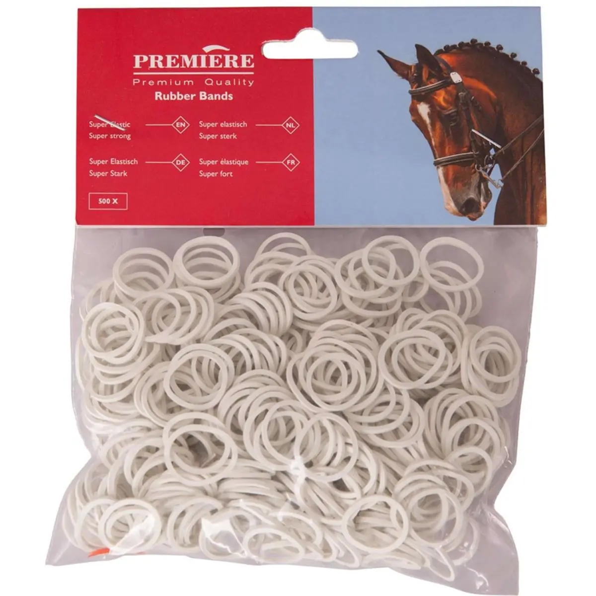 Premiere Manenelastiekjes Zakje 500St Wit 1