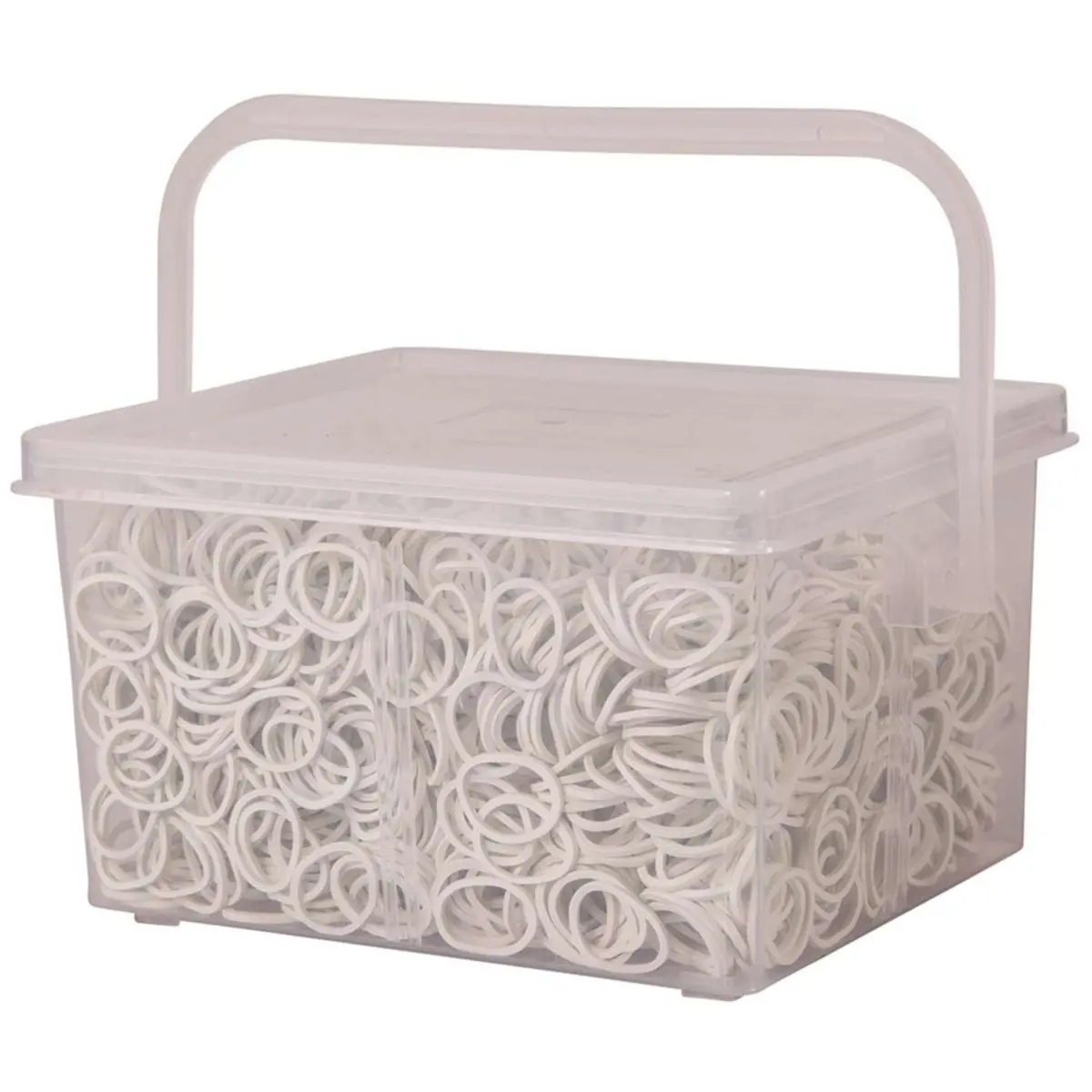 Premiere Manenelastiekjes Afsluitbare Doos 2500St Wit 1