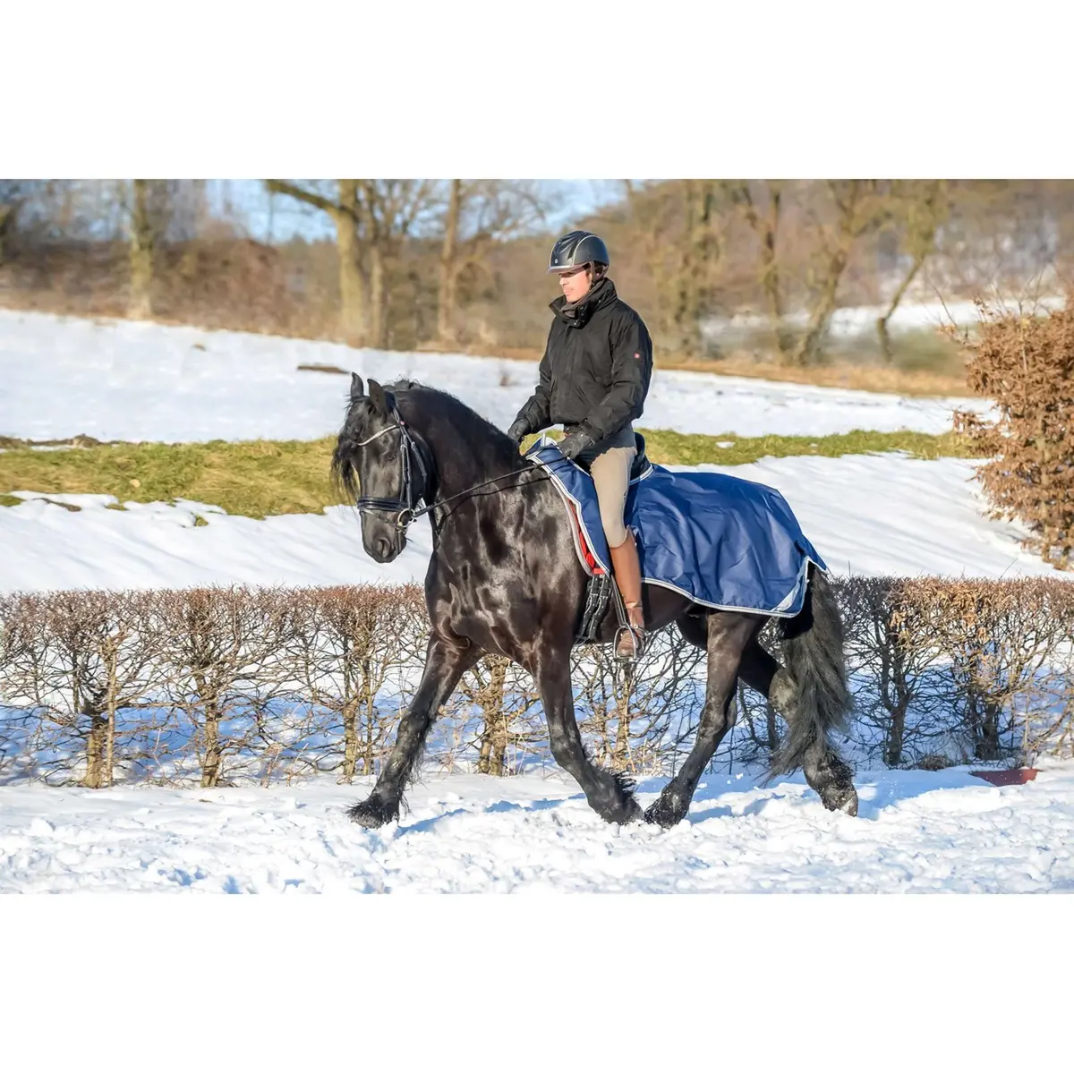 Bucas Riding Rug Navy/Silver 1