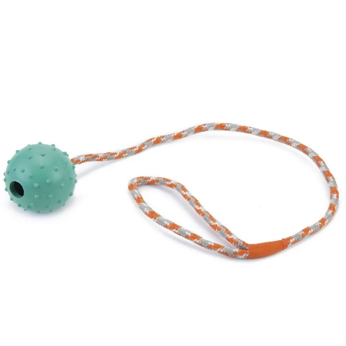 Beeztees Rubber Bal Met Bel + Koord Mint 1