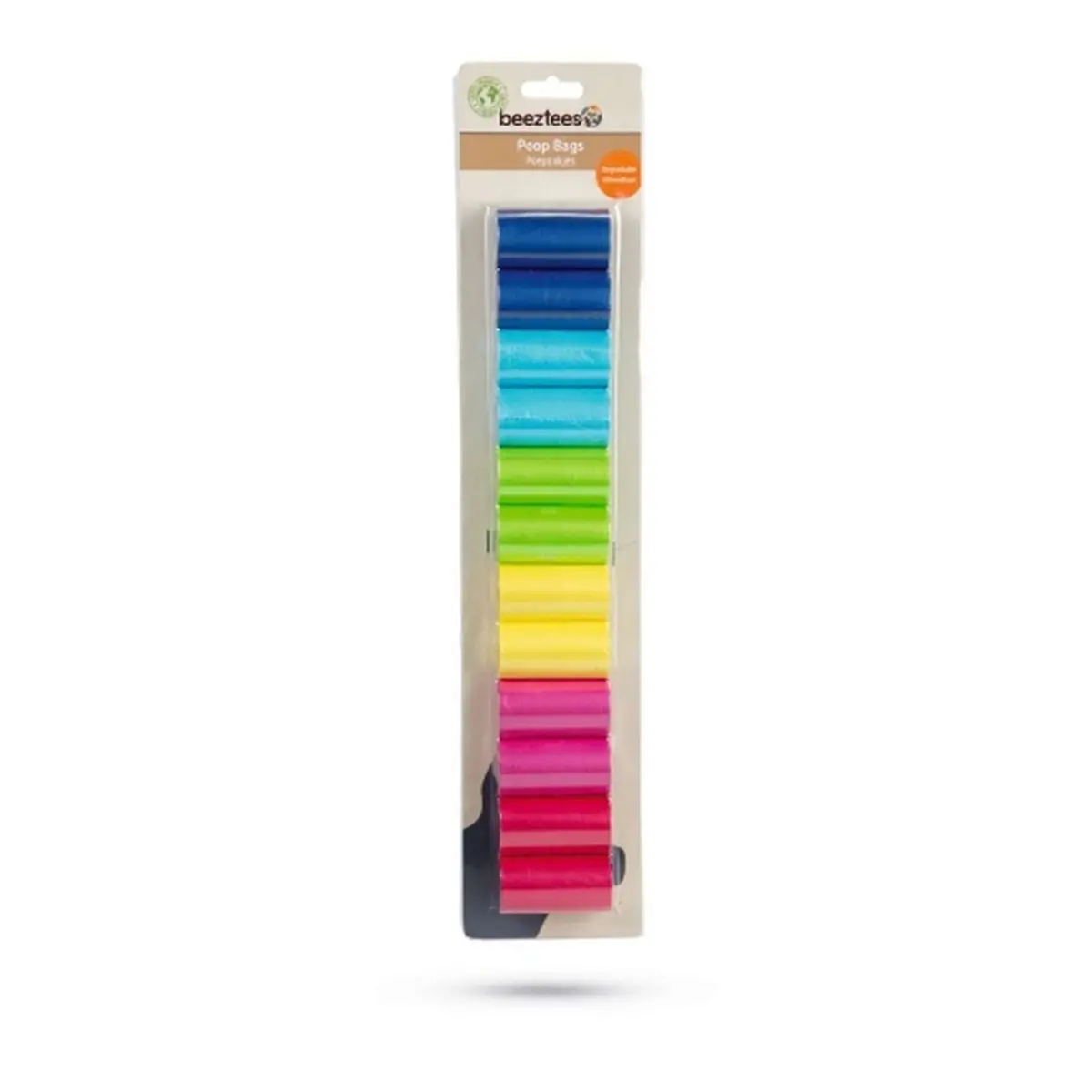 Beeztees Plastic Poepzakjes Regenboog 12St In Blister Afbreekbaar 1