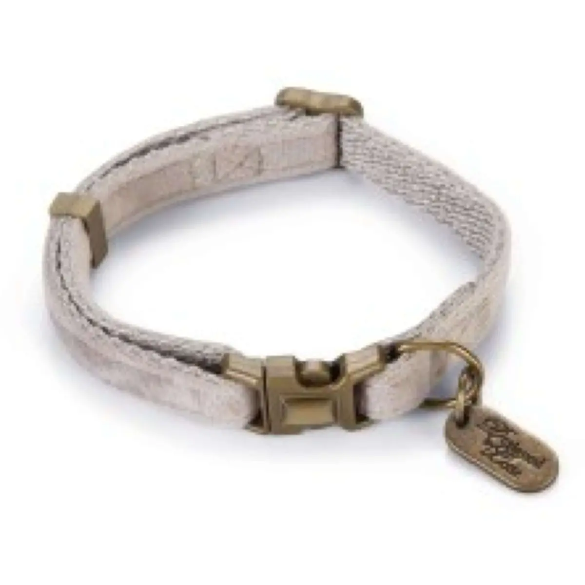 Designed By Lotte Kattenhalsband Velura Fluweel Grijs 1