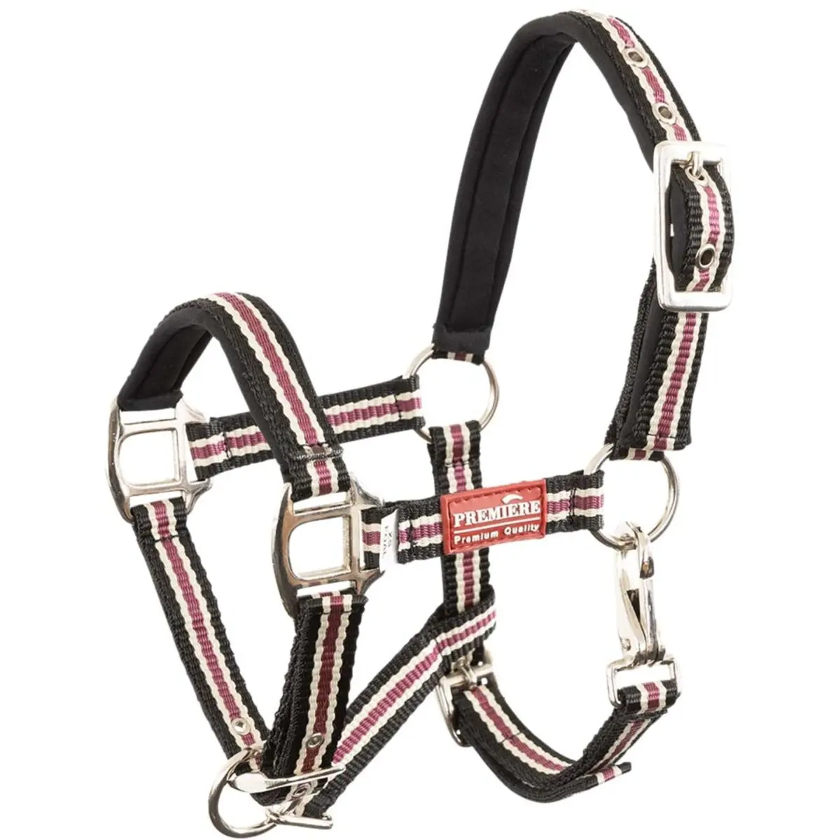 Premiere Veulen Halster Vivid Neopreen Zwart/Beige/Rood 1