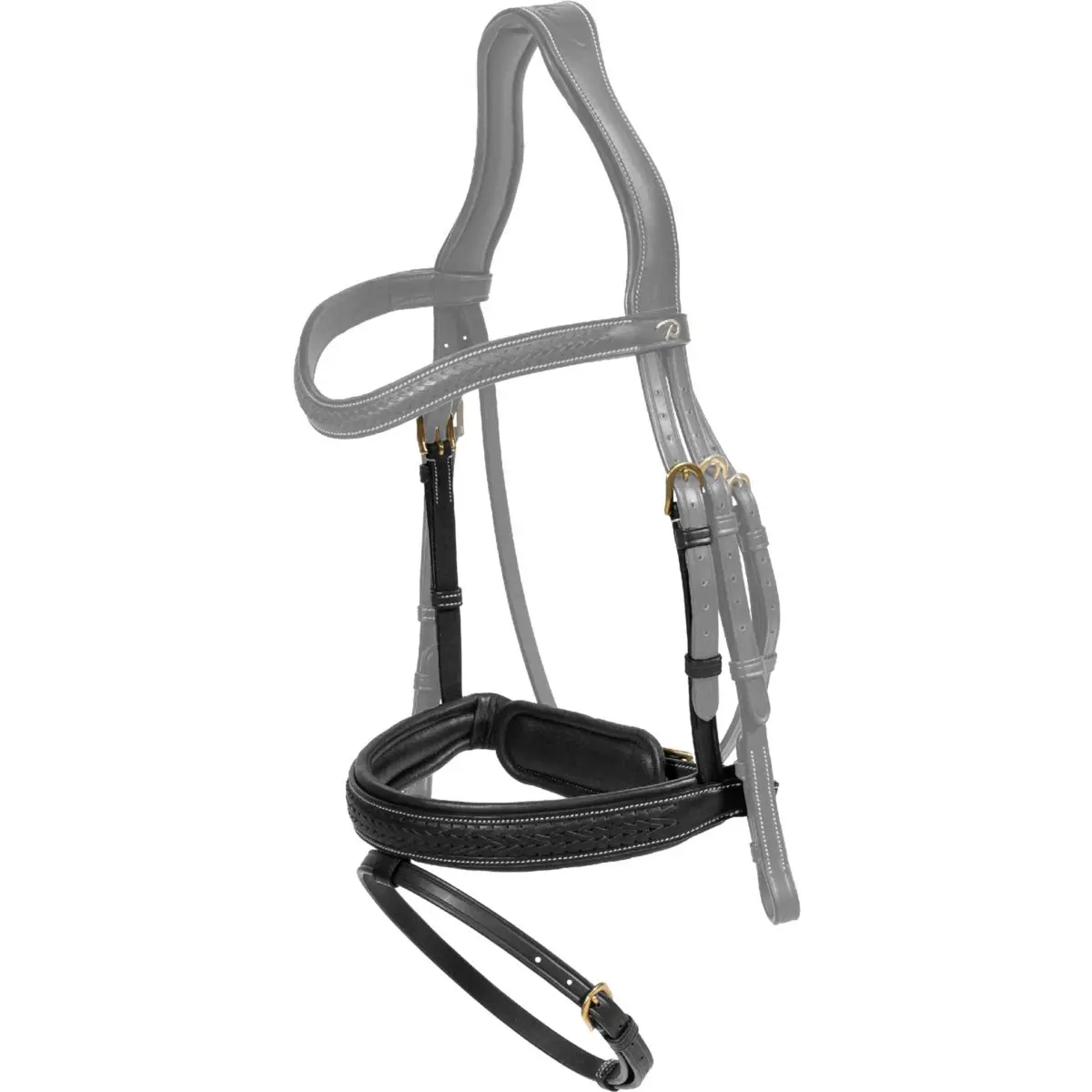 Dyon Neusriem Pull-Back Gevlochten Zwart 1