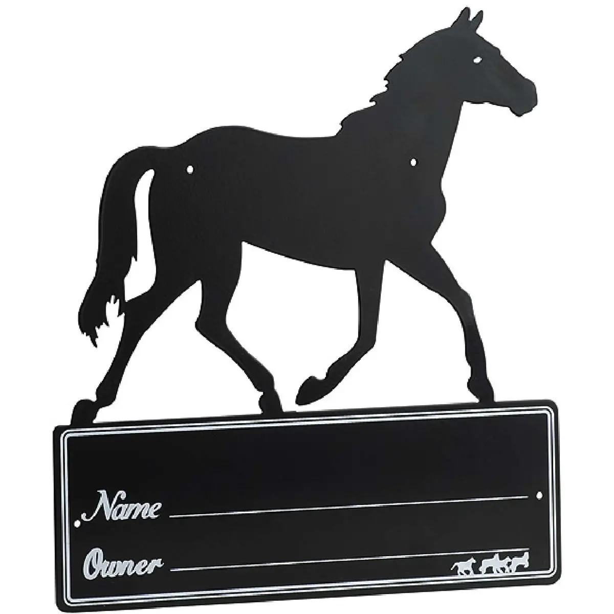 Hippotonic Naamplaatje Paard Zwart 1