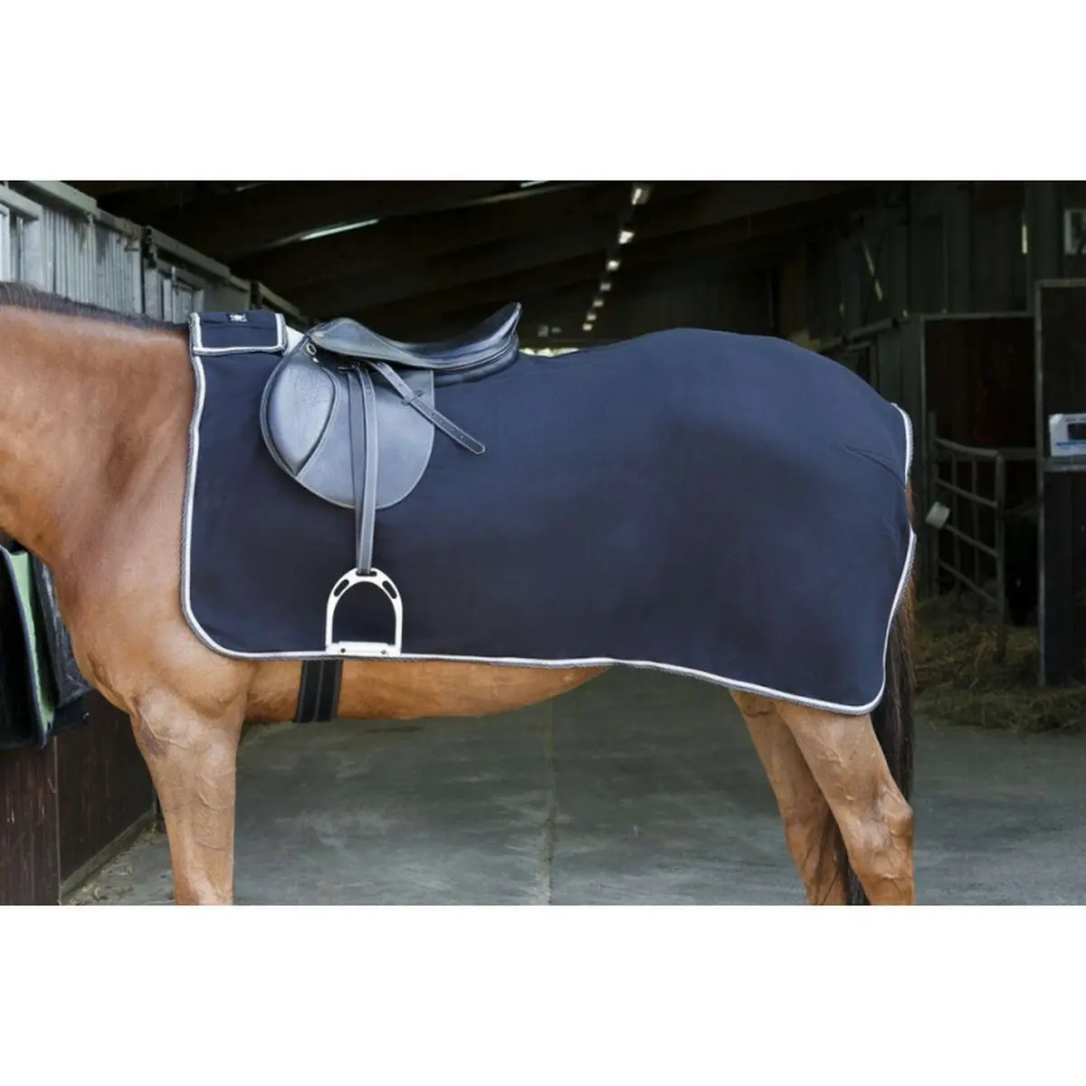 Riding World Uitrijdeken Fleece Zwart/Grijs 1
