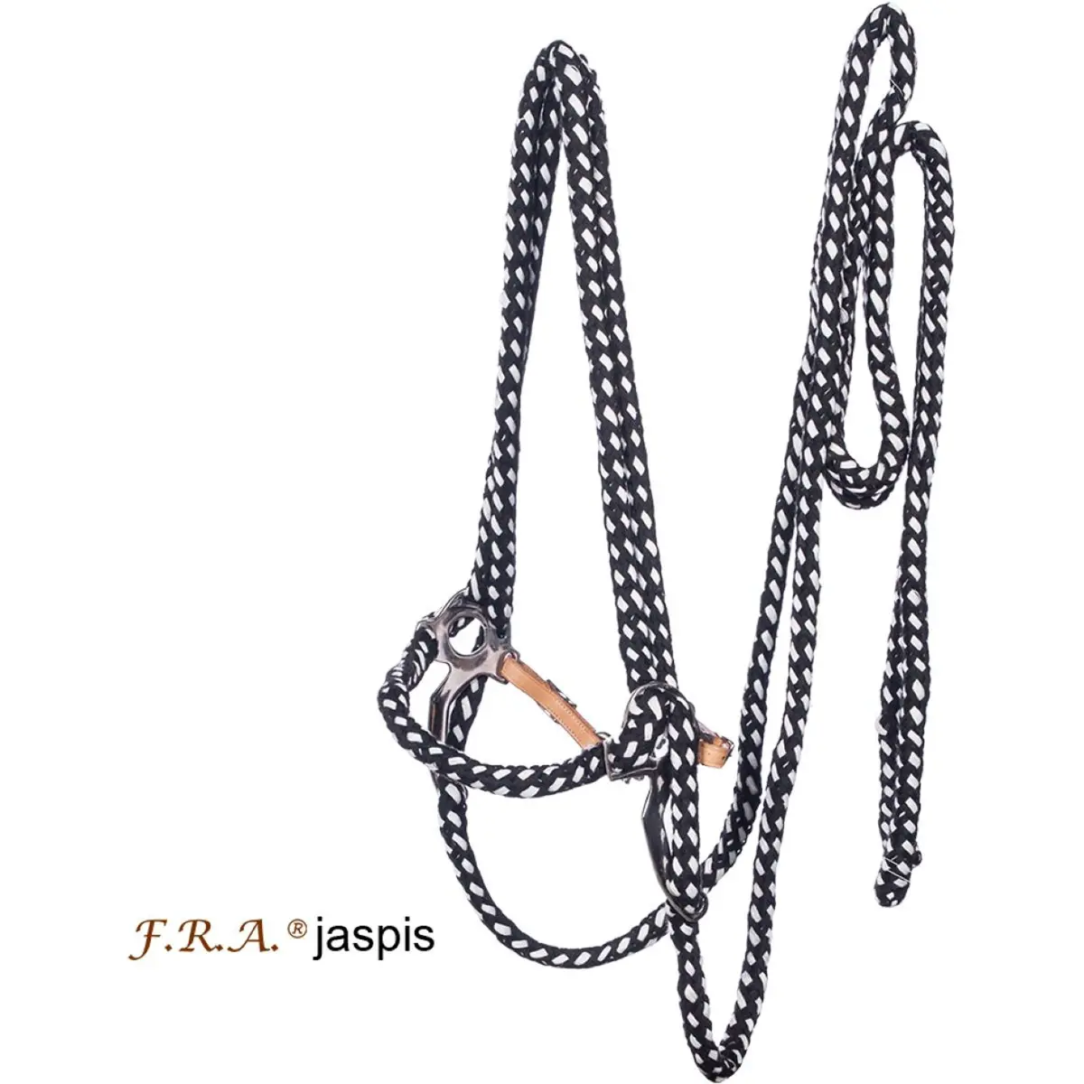 F.R.A. Hackamore Hoofdstel Jaspis Katoen Zwart/Wit 1