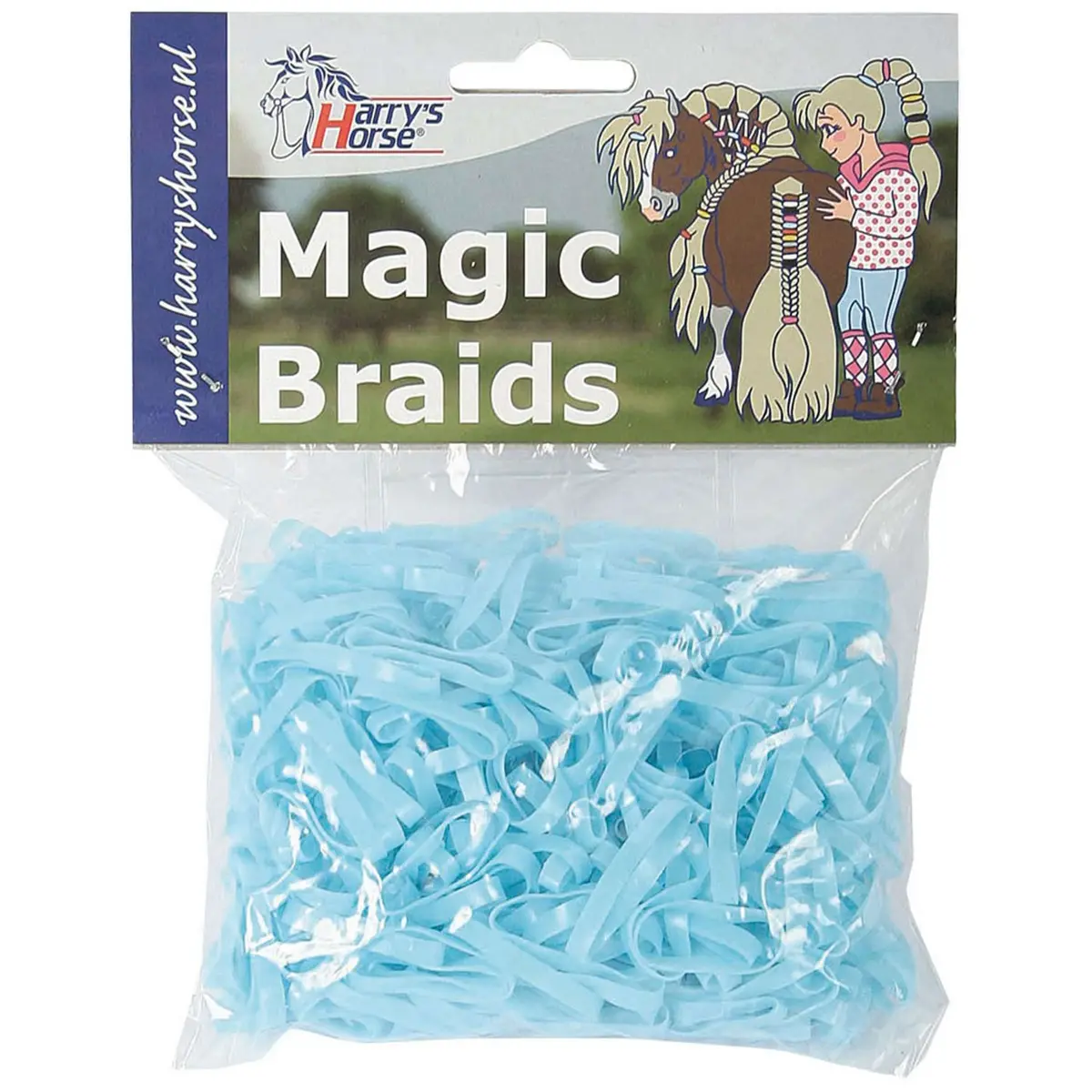 Harry's Horse Haarelastiekjes Magic Braids Zakje Licht Blauw 1