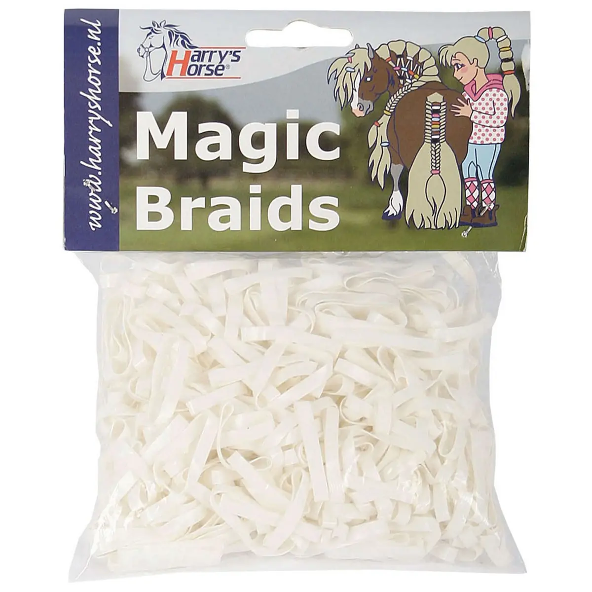 Harry's Horse Haarelastiekjes Magic Braids Zakje Wit 1