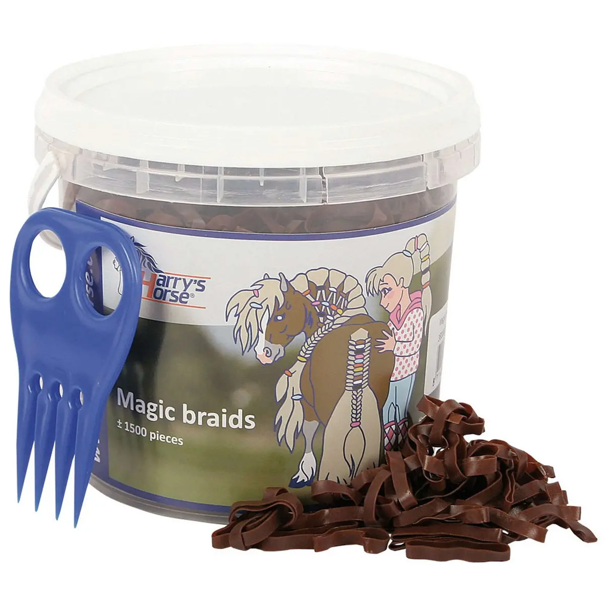 Harry's Horse Haarelastiekjes Magic Braids Pot Bruin 1