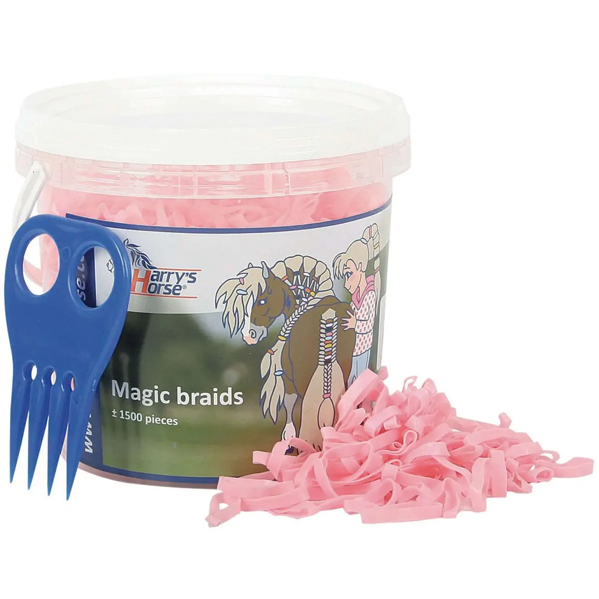 Harry's Horse Haarelastiekjes Magic Braids Pot Roze 1