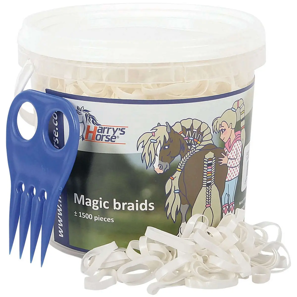 Harry's Horse Haarelastiekjes Magic Braids Pot Wit 1