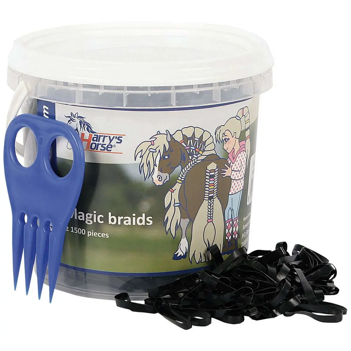 Harry's Horse Haarelastiekjes Magic Braids Pot Zwart 1