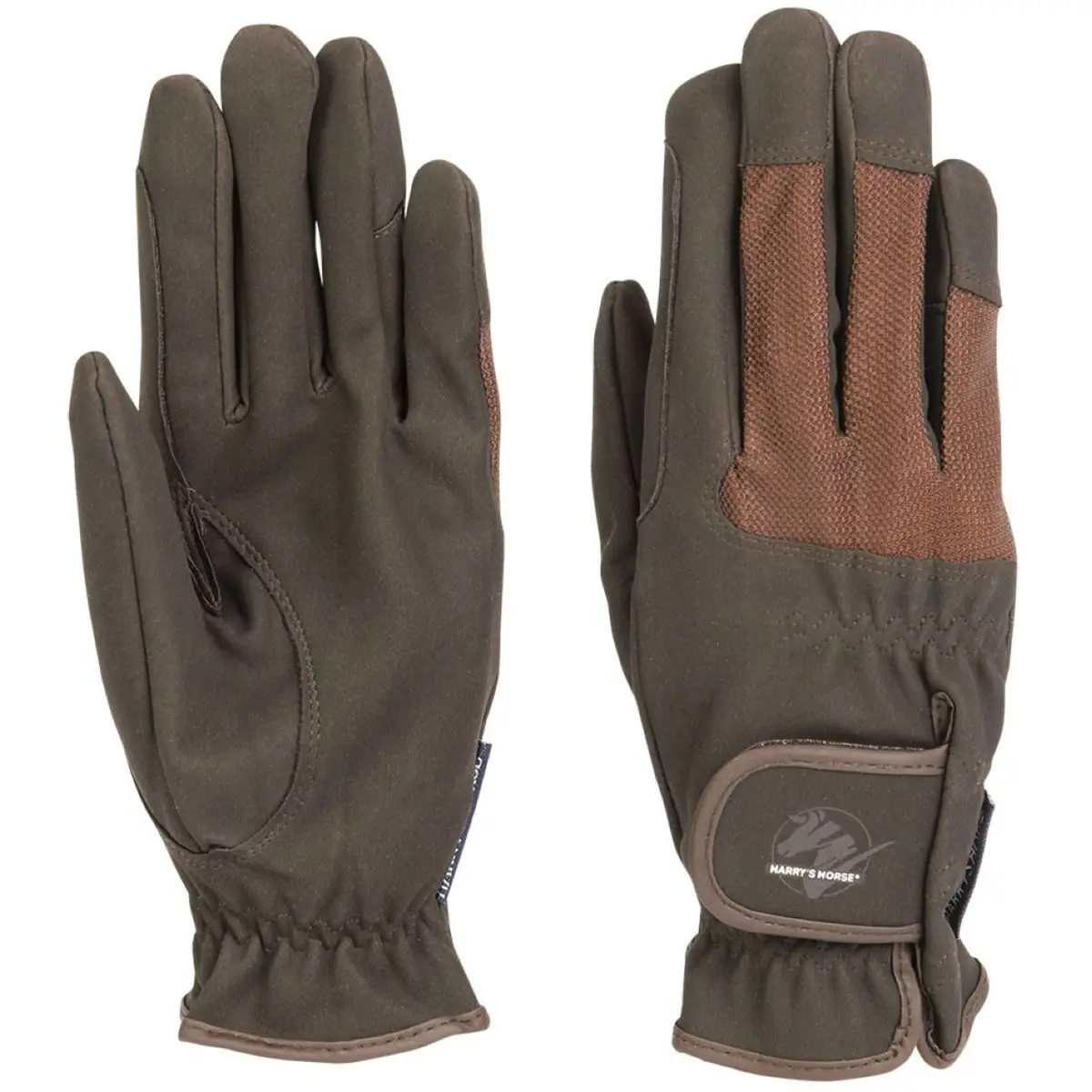 Harry's Horse Rijhandschoenen Domy Suede Mesh Bruin 1