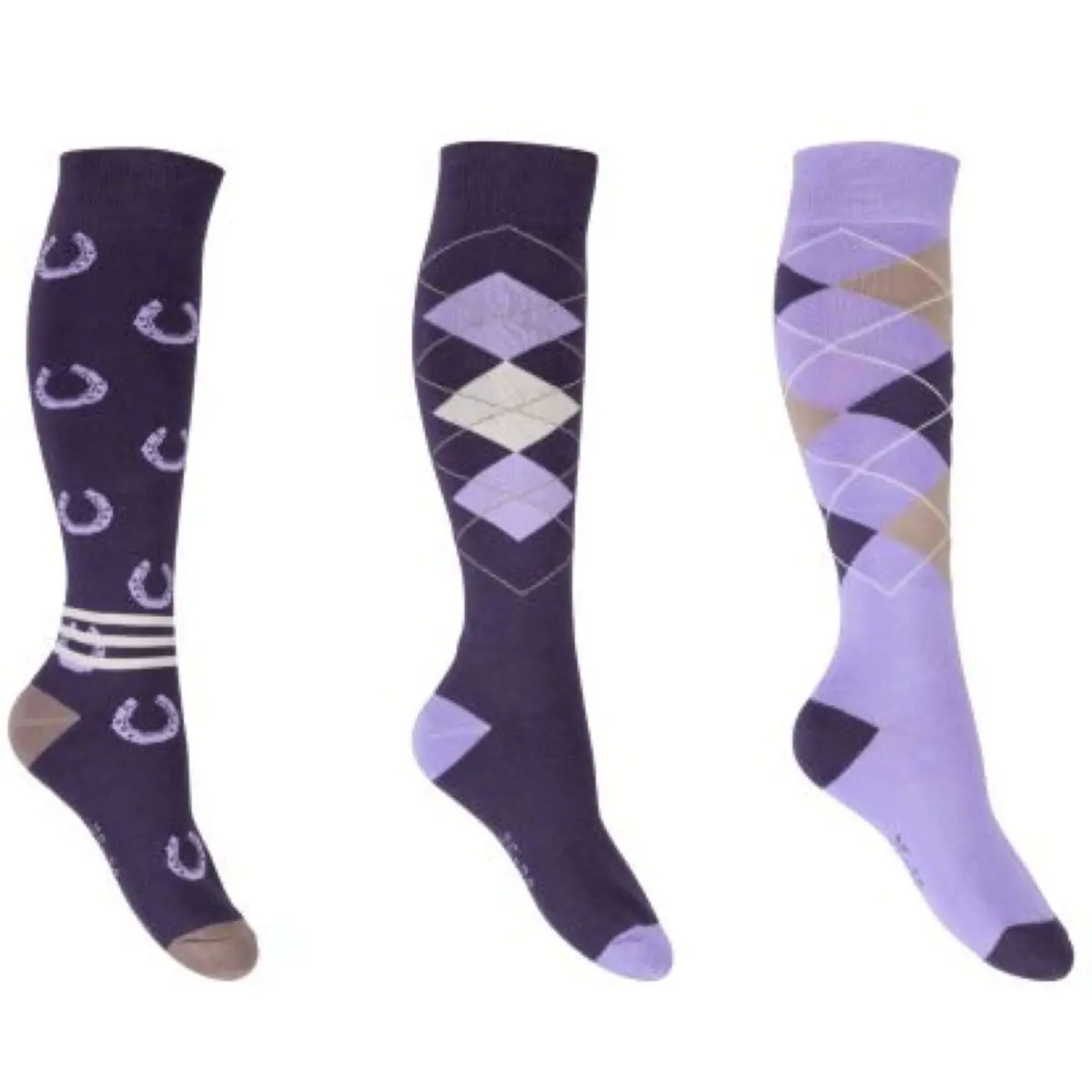 Hkm Rijsokken Cardiff Set Van 3 Paars/Violet 1