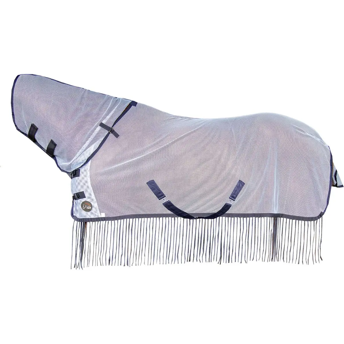 Hkm Vliegendeken Fringes Afneembare Hals Zilver/Grijs 1