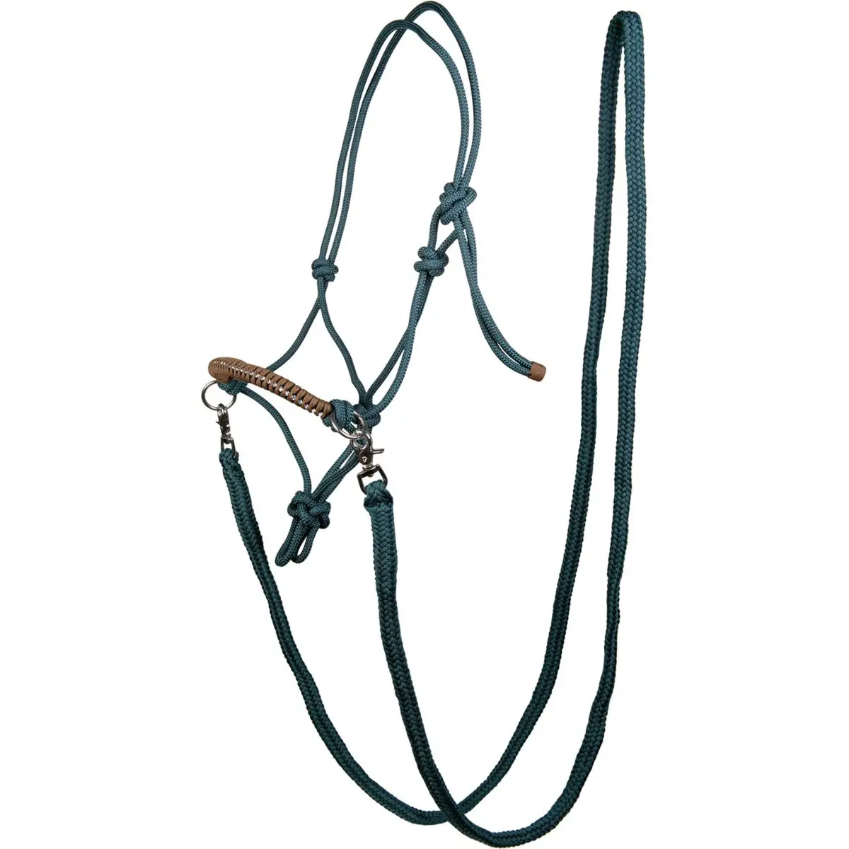 Hkm Touwhalster Deko Met Teugel Petrol/Bruin 1