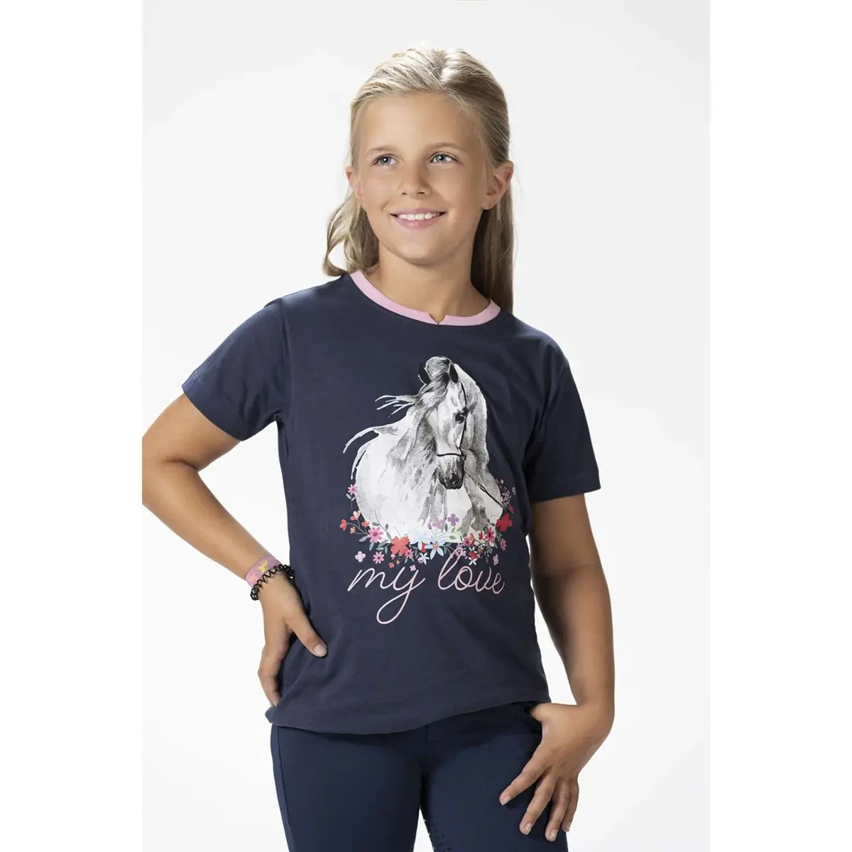 Hkm T-Shirt Horse Spirit Donkerblauw 1