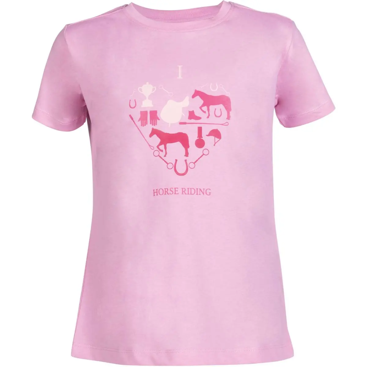 Hkm T-Shirt I Love Horse Riding Rose 1