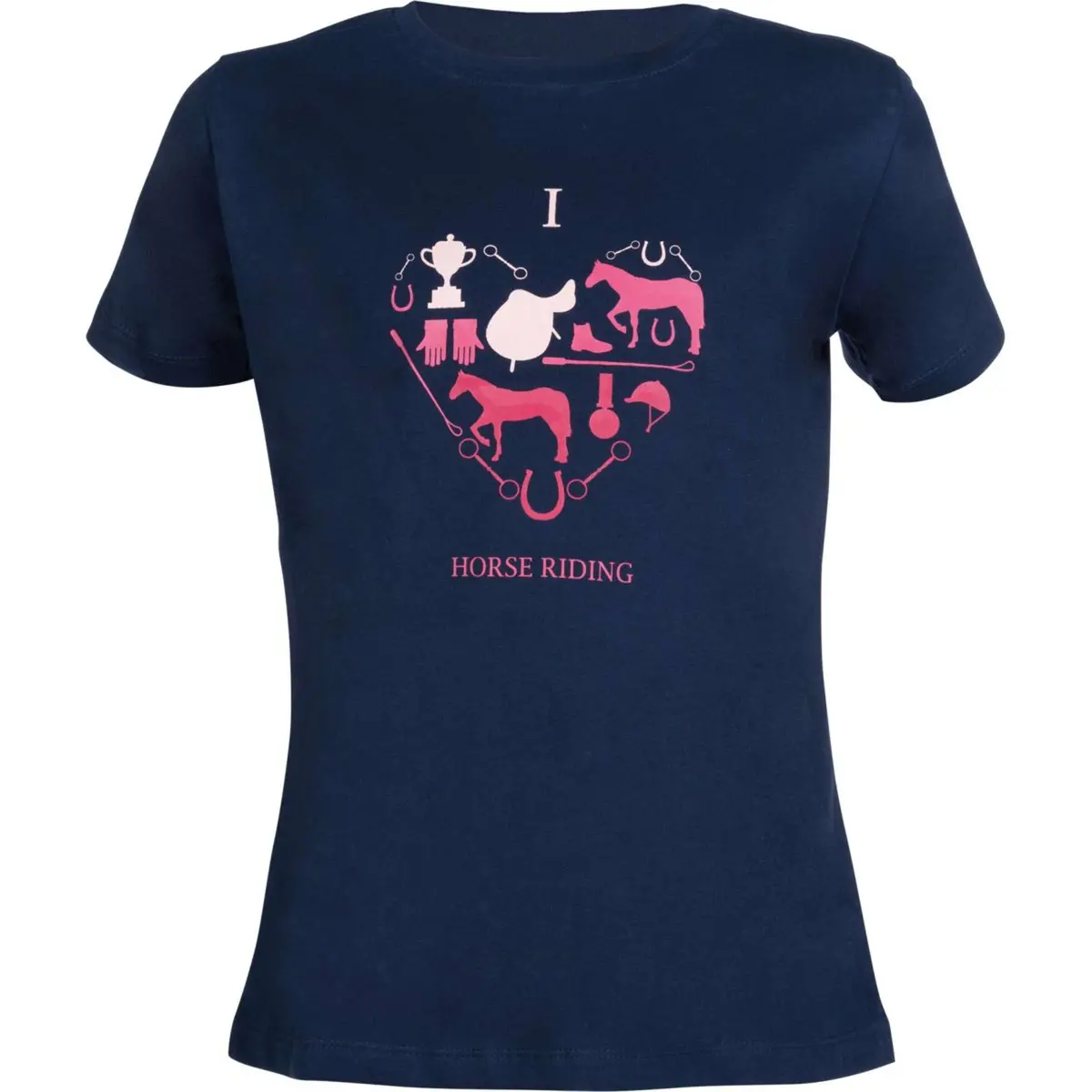 Hkm T-Shirt I Love Horse Riding Donkerblauw 1