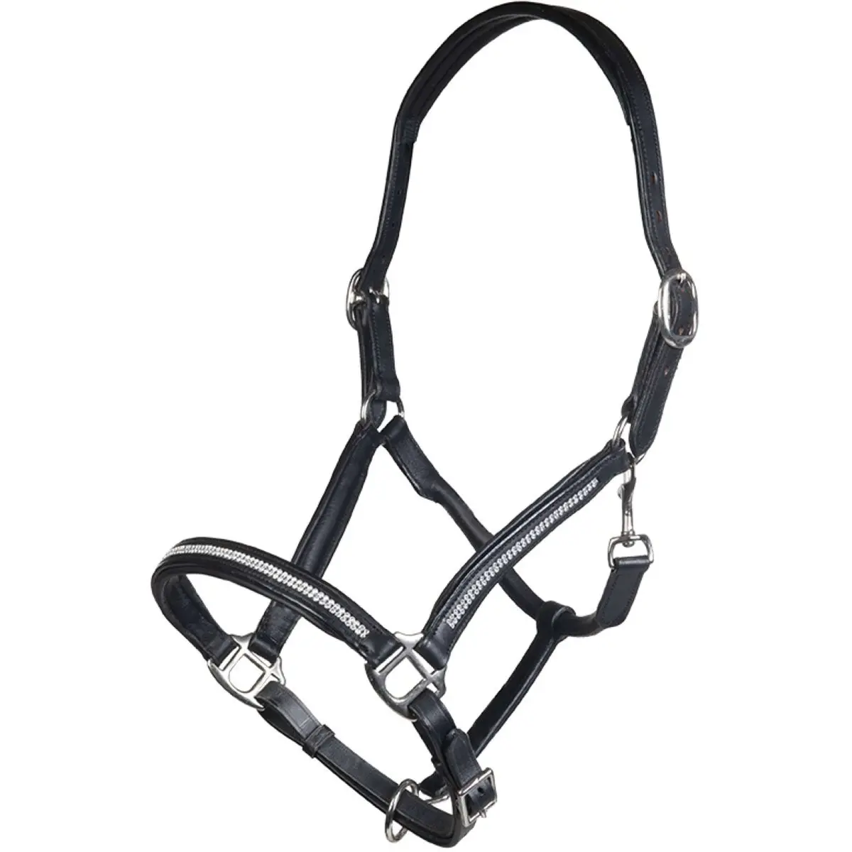 Hkm Lederen Halster Diamond Zwart 1