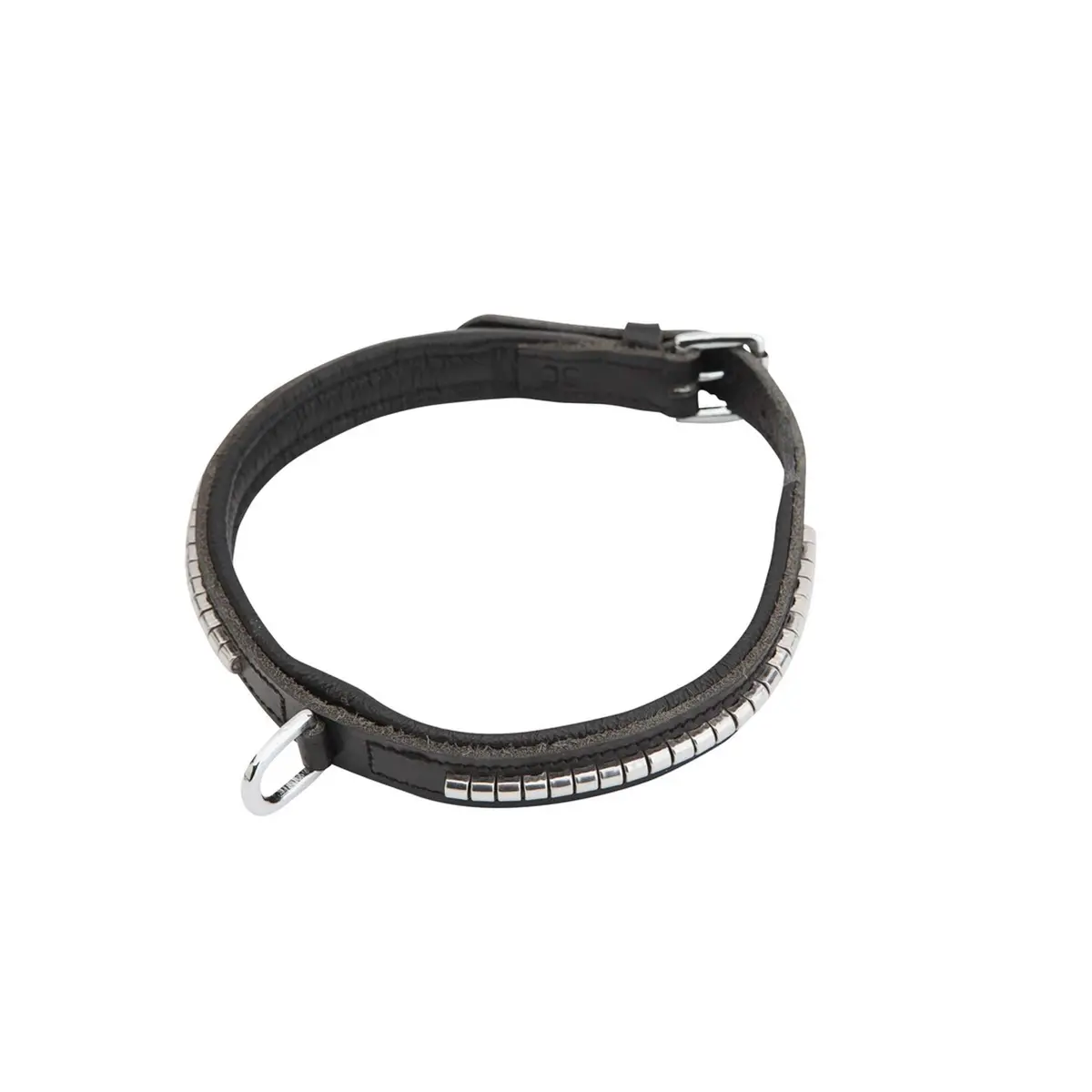 Horka Halsband Hond Leer Clincher Zwart/Zilver 1