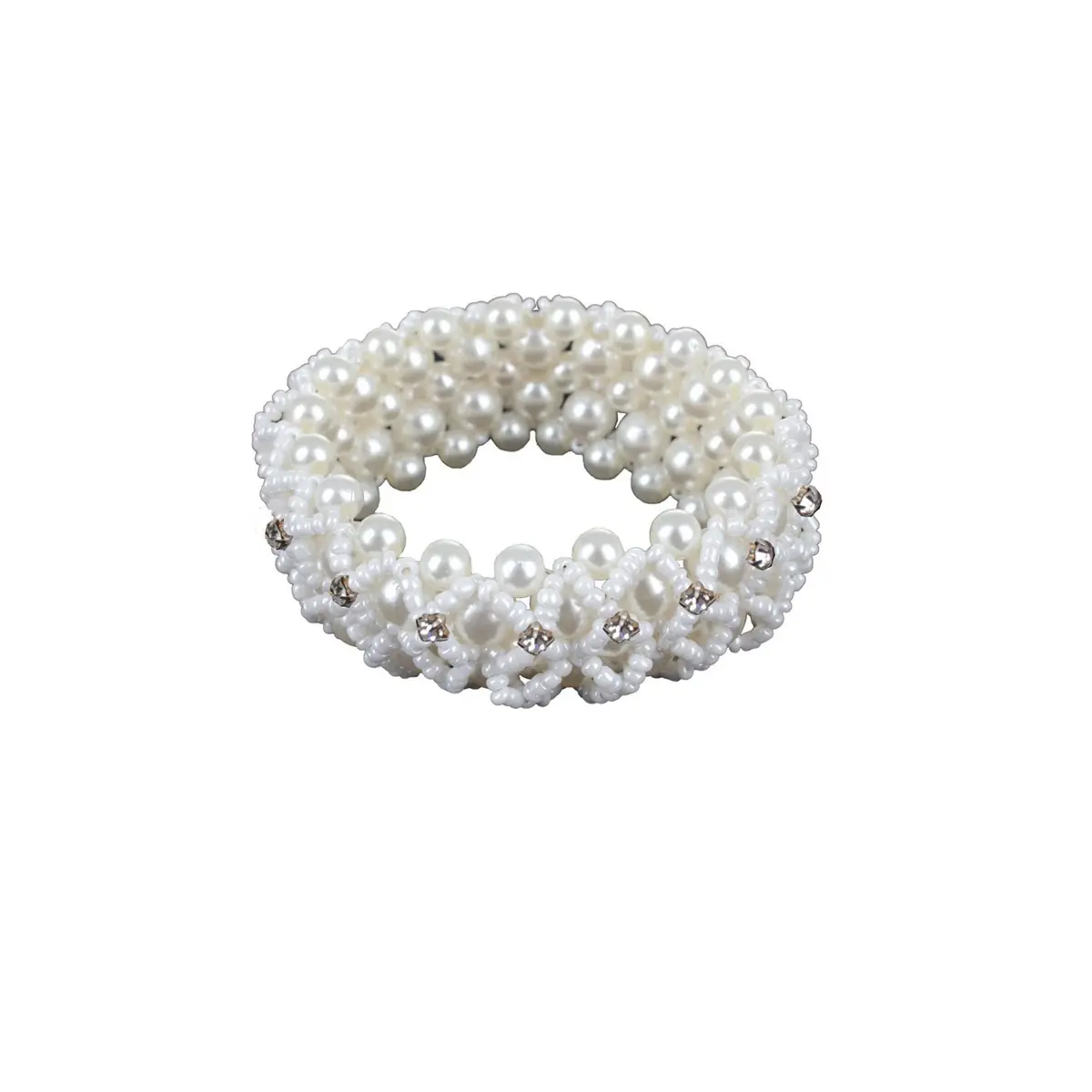 Horka Haar Strik Crystal Pearl Wit 1