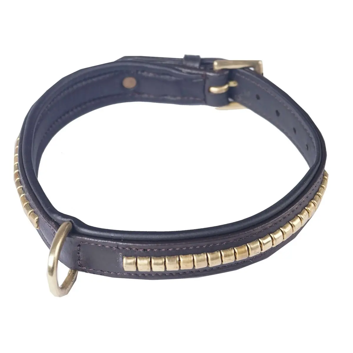 Horka Halsband Hond Leer Clincher Bruin/Goud 1