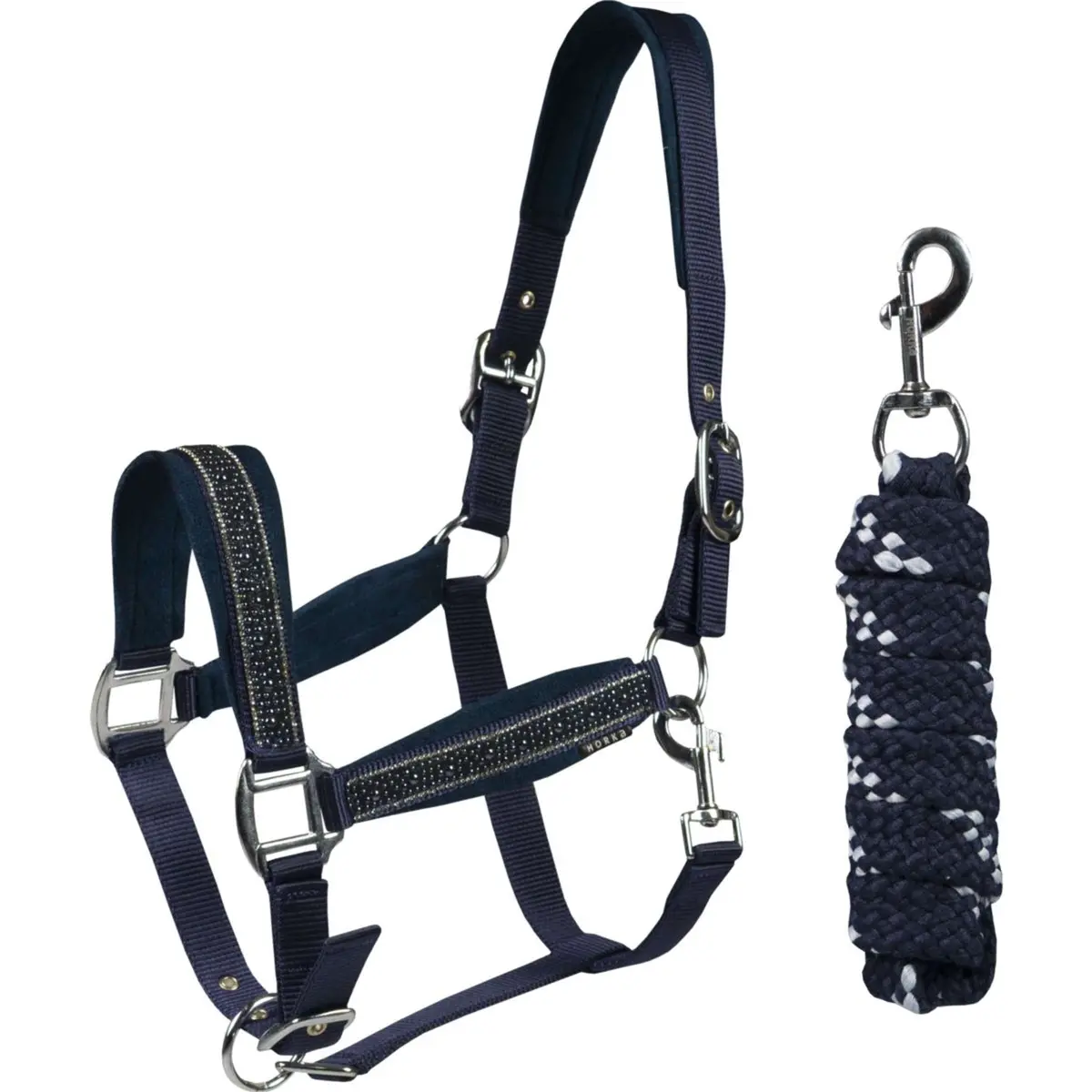 Horka Halsterset Equestrian Pro Crystals & Pearls Blauw 1