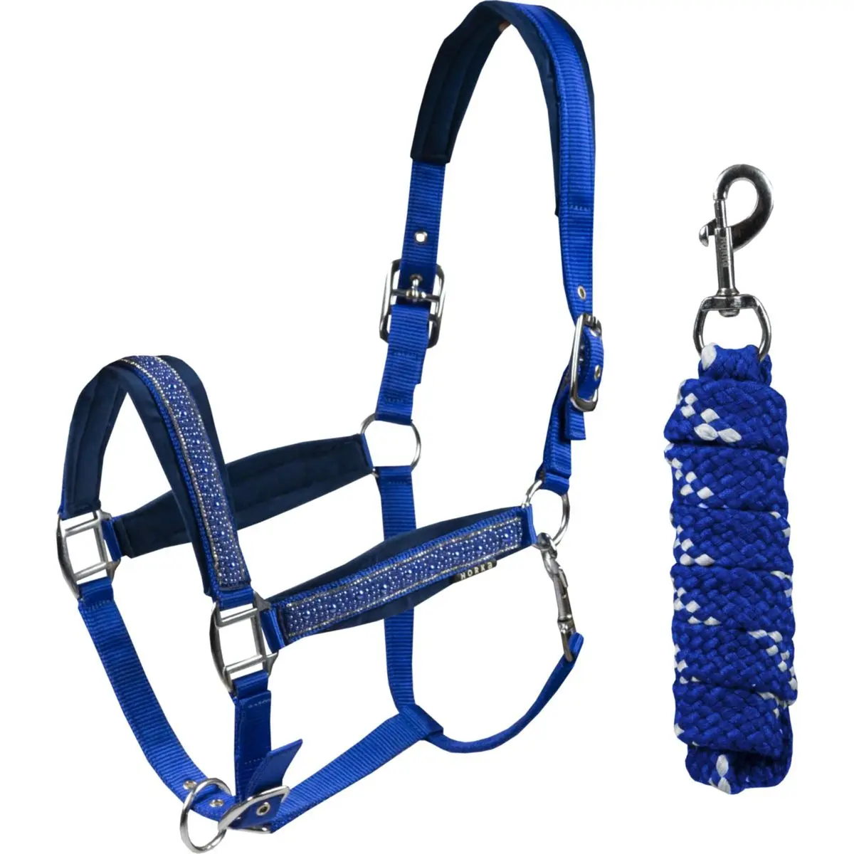 Horka Halsterset Equestrian Pro Crystals & Pearls Royal Blue 1