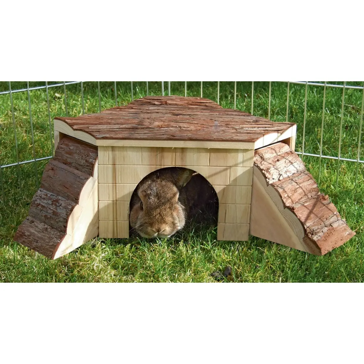 Kerbl Caviahuis Met Dubbele Oploop Hout 1
