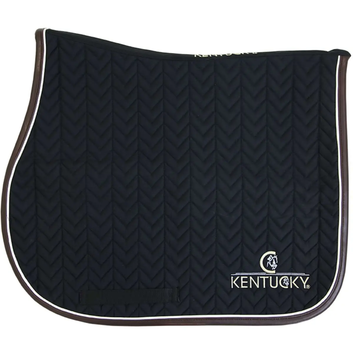 Kentucky Zadeldekje Springen Fishbone Leather Black 1