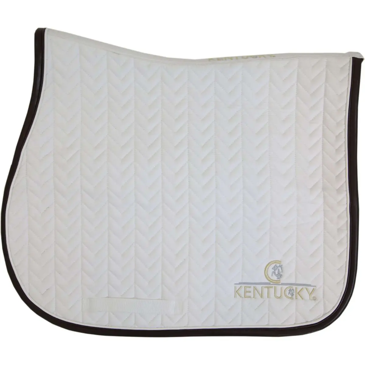Kentucky Zadeldekje Springen Fishbone Leather White 1