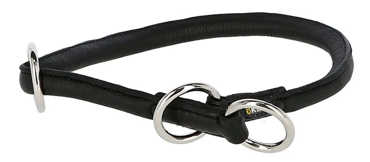 Kerbl Halsband Roma Rundleer Met Stopper Zwart 1
