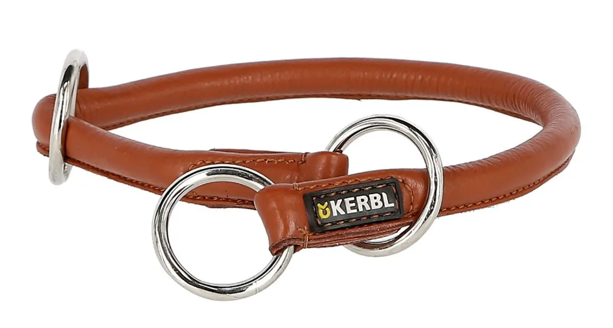 Kerbl Halsband Roma Rundleer Met Stopper Cognac 1