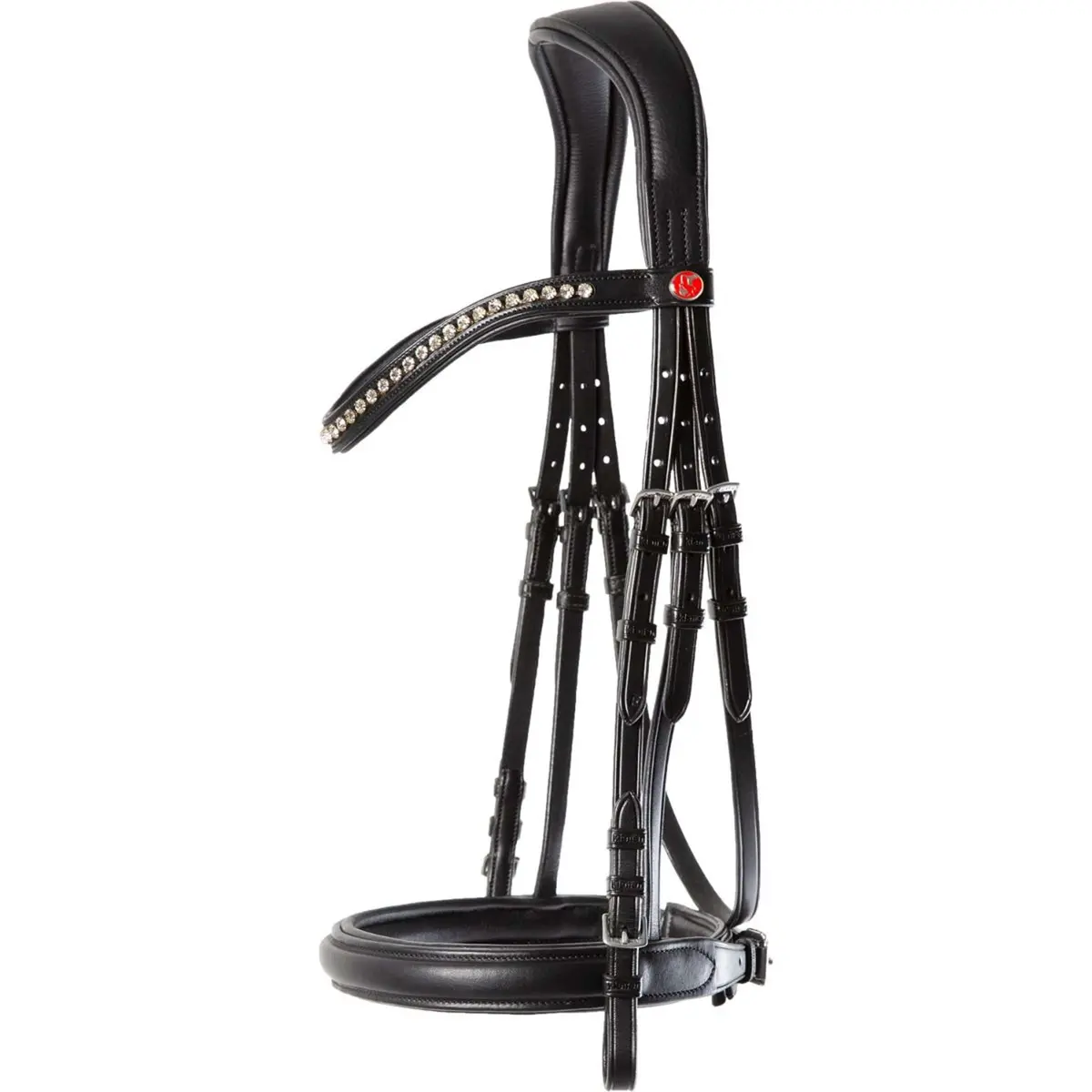 Kieffer Hoofdstel Ultrasoft Sue Met Kristallen Zwart/Wit 1