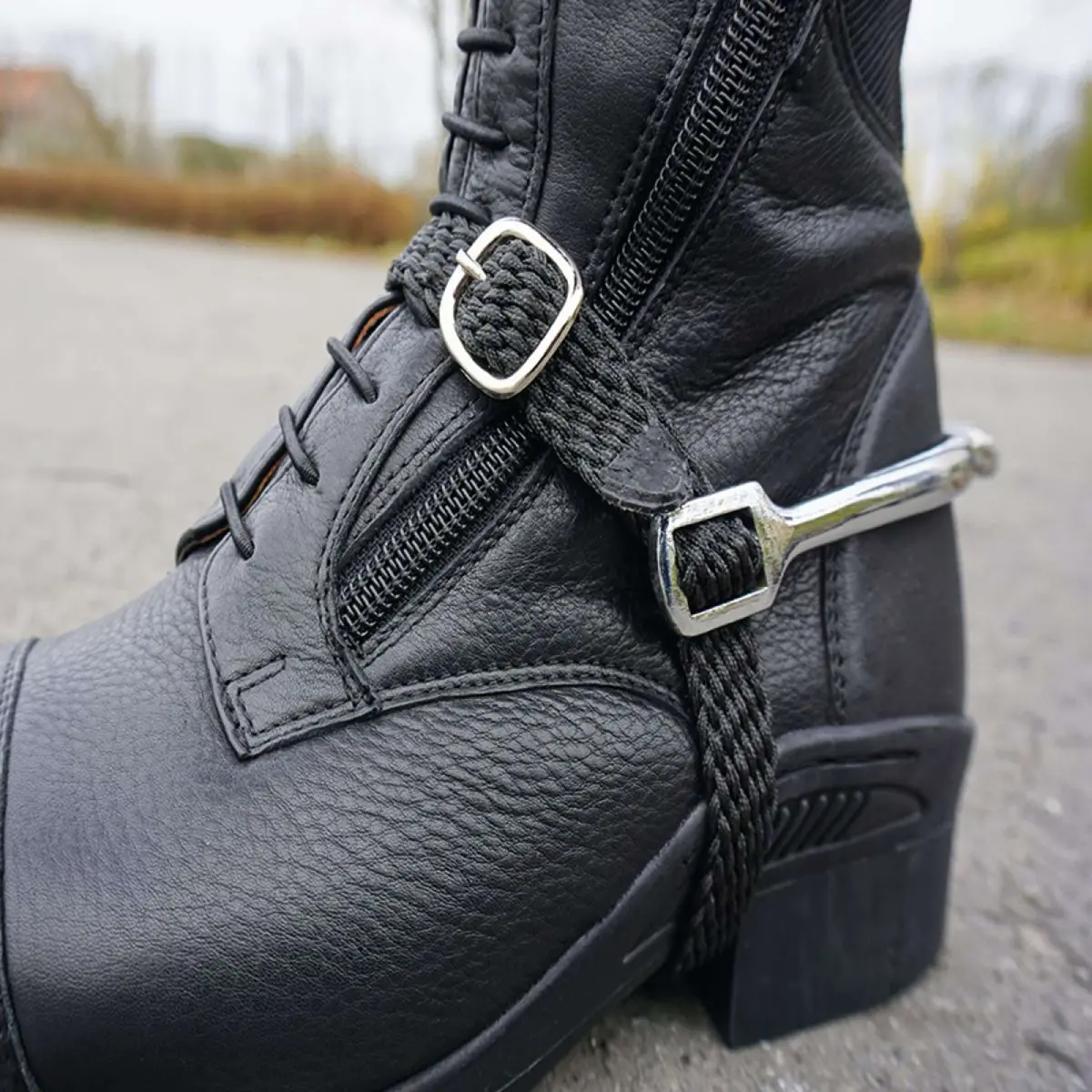 Kavalkade Sporenriempjes Gevlochten Nylon Zwart 1