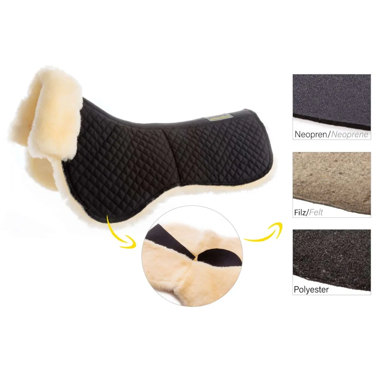 Kavalkade Onderlegger Lambskin Zwart/Naturel 1