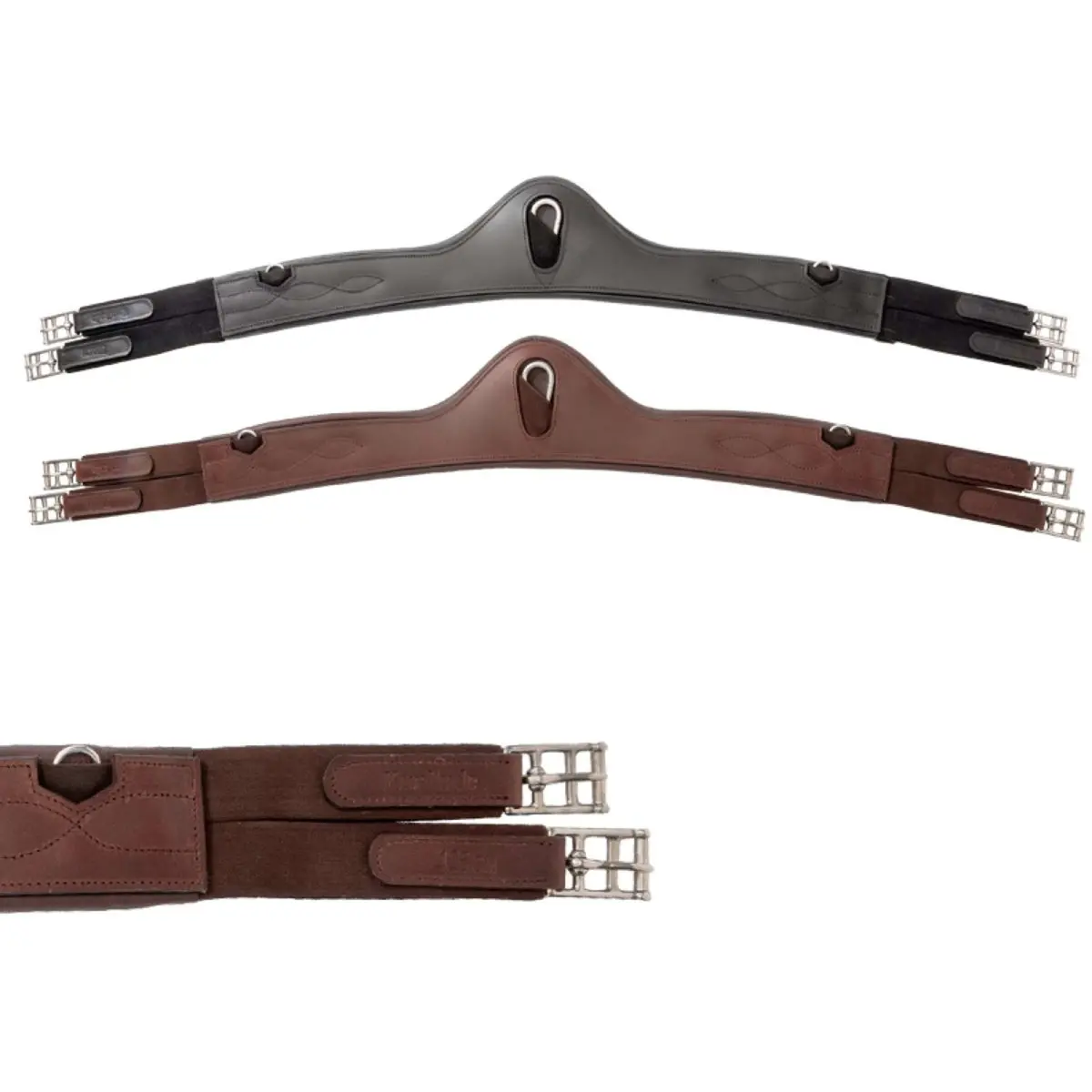 Kavalkade Dressuursingel Atlas Oiled Leather Met Elastiek Zwart 1