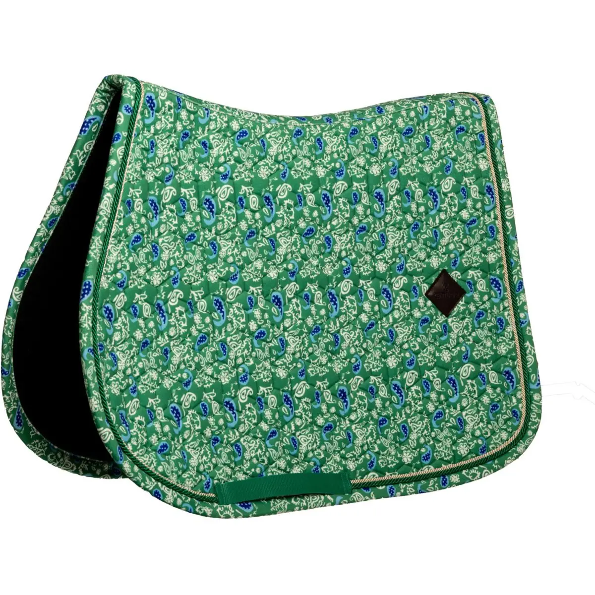 Kentucky Zadeldekje Velvet Paisley Garden Springen Groen/Navy 1