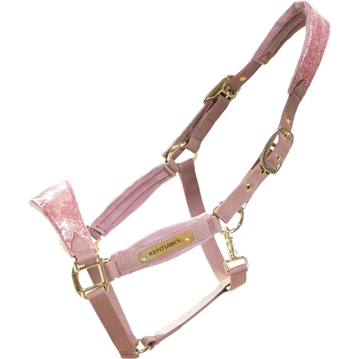 Kentucky Halster Velvet Glitter Unicorn Oud Roze 1