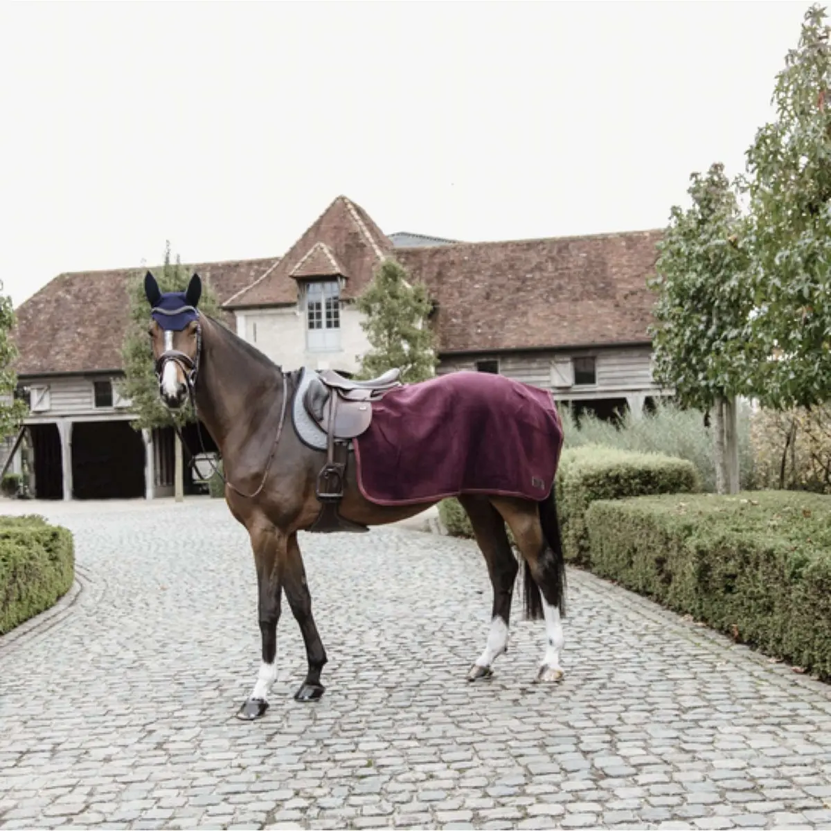 Kentucky Uitrijdeken Vierkant Heavy Fleece Bordeaux 1