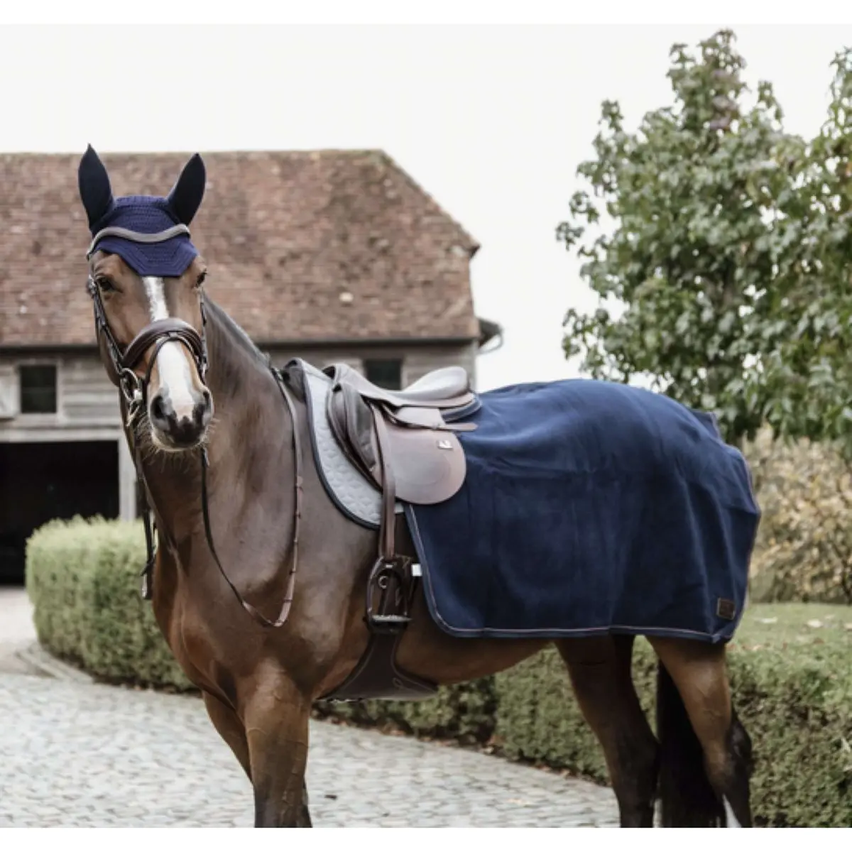 Kentucky Uitrijdeken Vierkant Heavy Fleece Navy 1