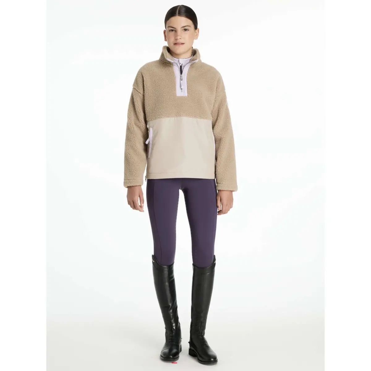 Lemieux Sweater Young Rider Tammy Teddy Fleece Almond 1