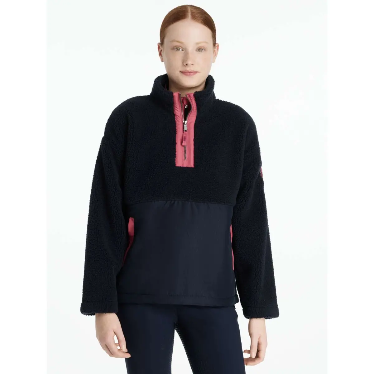 Lemieux Sweater Young Rider Tammy Teddy Fleece Navy 1