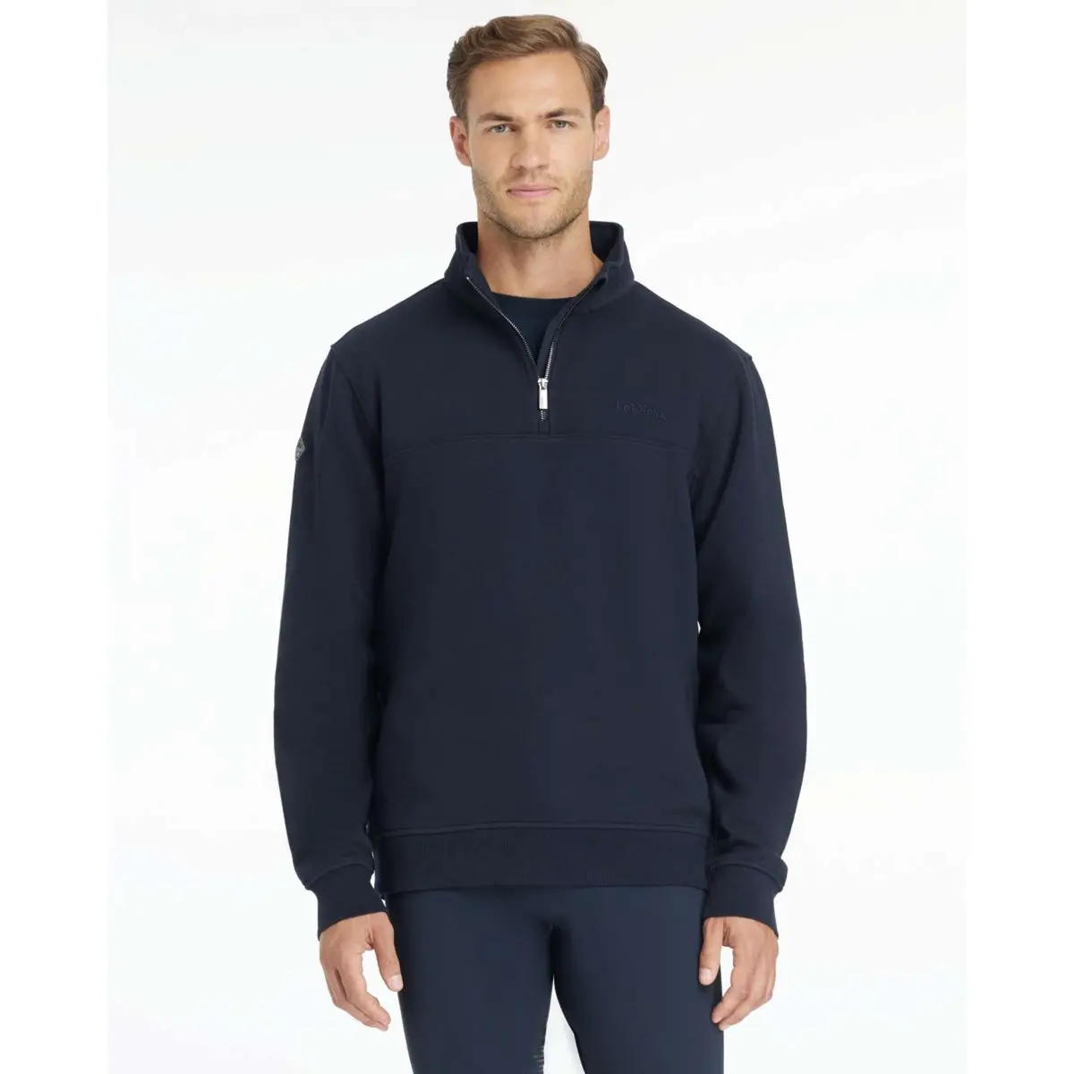 Lemieux Sweater Quarter Neck Heren Navy 1