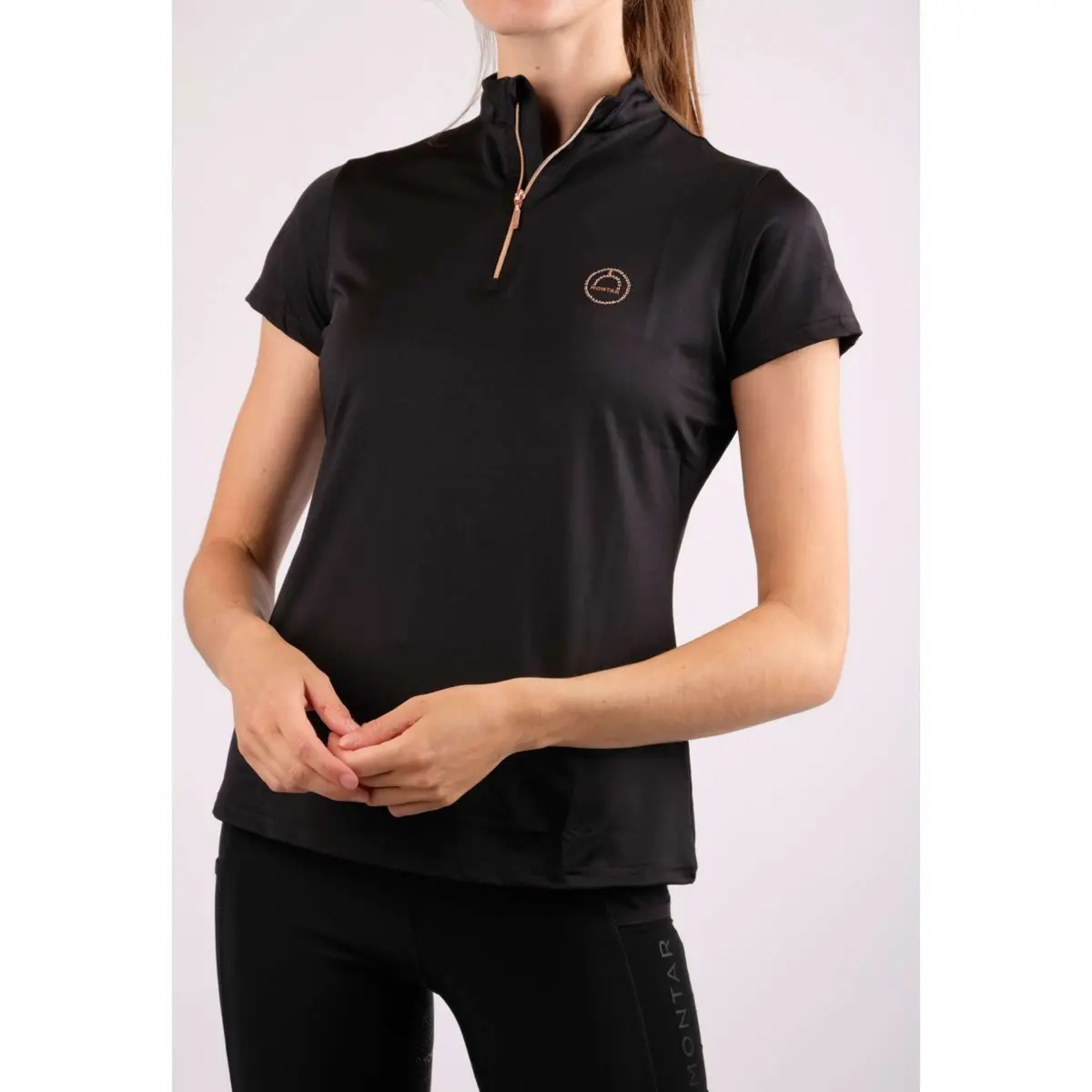 Montar Poloshirt Everly Rosegold Junior Zwart 1